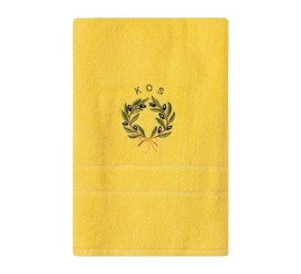 Πετσέτα Σώματος ( 70cm x 140cm ) Κίτρινο με Στεφάνι ΚΩΣ 5206978148378 SilkFashion |  Πετσέτες Κουζίνας στο espiti