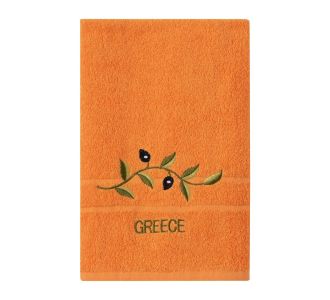 Πετσέτα Σώματος ( 70cm x 140cm ) Πορτοκαλί με κλαδί GREECE 5206978160097 SilkFashion |  Πετσέτες Κουζίνας στο espiti