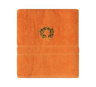 Πετσέτα Προσώπου ( 50cm x 100cm ) Πορτοκαλί με στεφάνι 5206978159749 SilkFashion |  Πετσέτες Κουζίνας στο espiti