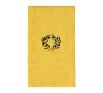 Πετσέτα Σώματος ( 70cm x 140cm ) Κίτρινο με στεφάνι 5206978160110 SilkFashion |  Πετσέτες Κουζίνας στο espiti
