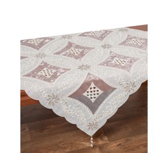 Τραπεζοκαρέ (130cm x 130cm) 090 Ασημί 5206978162404 SilkFashion |  Τραπεζομάντηλα στο espiti