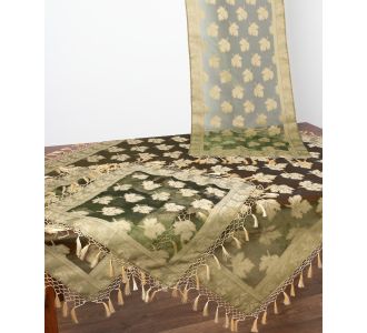 Σετ 4 τεμαχίων (110cm x 110cm, 50cm x 140cm,2x50cm x 50cm) AKB-301 Πράσινο 5206978162442 SilkFashion |  Καρέ στο espiti