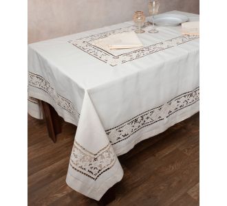 Χειροποίητο τραπεζομάντηλο 682 (170cm x 220cm) μπεζ 5206978162602 SilkFashion |  Τραπεζομάντηλα στο espiti