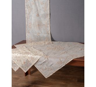 Τραπεζοκαρέ (125cm x 125cm) Ερατώ Ivory 5206978161780 SilkFashion |  Τραπεζομάντηλα στο espiti