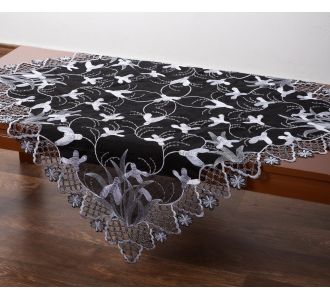 Τραπεζοκαρέ (130cm x 130cm) 8215 Μαύρο 5206978161865 SilkFashion |  Τραπεζομάντηλα στο espiti