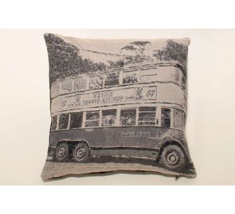 ΜΑΞΙΛΑΡΟΘΗΚΗ (45cm x 45cm) ENGLISH BUS BLACK  6978000000504 SilkFashion |  Μαξιλάρια διακοσμητικά στο espiti