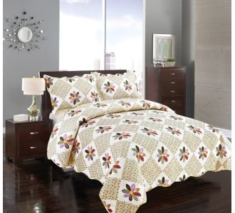 ΚΟΥΒΕΡΛΙ σετ (220cm x 240cm + 2 x 50cm x 70cm) ΜΑΡΓΑΡΙΤΑ 6978000000823 SilkFashion |  Κουβερλί Υπέρδιπλα στο espiti