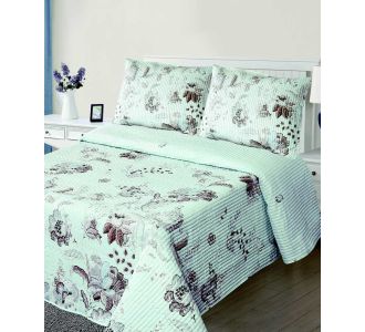 ΚΟΥΒΕΡΛΙ σετ (220cm x 240cm + 2 x 50cm x 70cm) 5305 σιέλ 6978000000846 SilkFashion |  Κουβερλί Υπέρδιπλα στο espiti