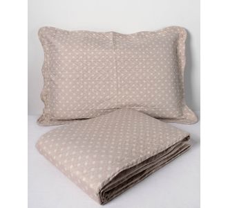 ΚΟΥΒΕΡΛΙ σετ (220cm x 240cm + 2 x 50cm x 70cm) dot beige 6978000000853 SilkFashion |  Κουβερλί Υπέρδιπλα στο espiti