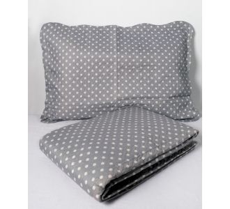 ΚΟΥΒΕΡΛΙ σετ (220cm x 240cm + 2 x 50cm x 70cm) dot grey 6978000000854 SilkFashion |  Κουβερλί Υπέρδιπλα στο espiti