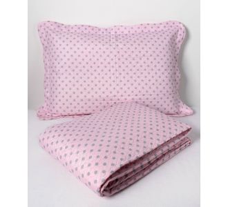 ΚΟΥΒΕΡΛΙ σετ( 220cm x 240cm + 2 x 50cm x 70cm dot pink 6978000000855 SilkFashion |  Κουβερλί Υπέρδιπλα στο espiti
