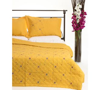 ΚΟΥΒΕΡΛΙ σετ (220cm x 240cm + 2 x 50cm x 70cm)  024 κίτρινο 6978000000857 SilkFashion |  Κουβερλί Υπέρδιπλα στο espiti