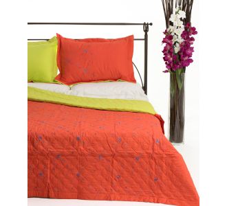 ΚΟΥΒΕΡΛΙ σετ (220cm x 240cm + 2 x 50cm x 70cm)  024 πορτοκαλί 6978000000860 SilkFashion |  Κουβερλί Υπέρδιπλα στο espiti