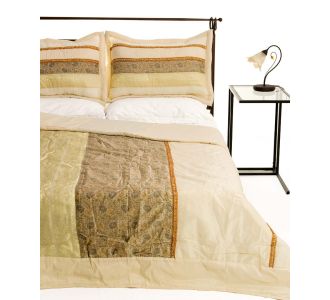 ΚΟΥΒΕΡΛΙ σετ (220cm x 240cm + 2 x 50cm x 70cm) TAJ MAHAL ivory 6978000000931 SilkFashion |  Κουβερλί Υπέρδιπλα στο espiti