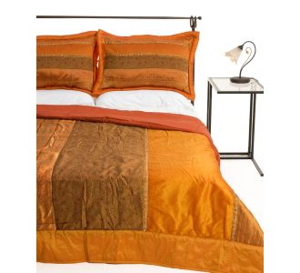 ΚΟΥΒΕΡΛΙ σετ( 220cm x 240cm + 2 x 50cm x 70cm) TAJ MAHAL πορτοκαλί 6978000000932 SilkFashion |  Κουβερλί Υπέρδιπλα στο espiti