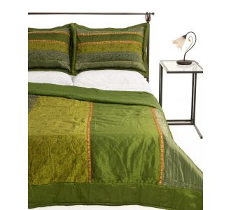 ΚΟΥΒΕΡΛΙ σετ (220cm x 240cm + 2 x 50cm x 70cm) TAJ MAHAL πράσινο 6978000000933 SilkFashion |  Κουβερλί Υπέρδιπλα στο espiti