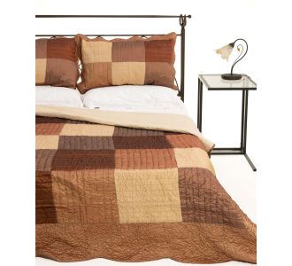 ΚΟΥΒΕΡΛΙ σετ (220cm x 240cm + 2 x 50cm x 70cm) 6155 καφέ 6978000000946 SilkFashion |  Κουβερλί Υπέρδιπλα στο espiti