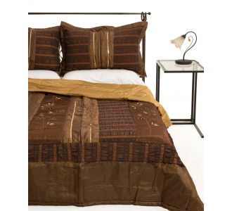 ΚΟΥΒΕΡΛΙ  σετ )160cm x 220cm + 1 x 50cm x 70cm) 10506 καφέ 6978000000953 SilkFashion |  Κουβερλί Υπέρδιπλα στο espiti