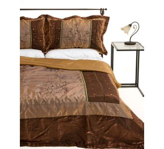 ΚΟΥΒΕΡΛΙ σετ (220cm x 240cm + 2 x 50cm x 70cm) 10507 καφέ 6978000000956 SilkFashion |  Κουβερλί Υπέρδιπλα στο espiti