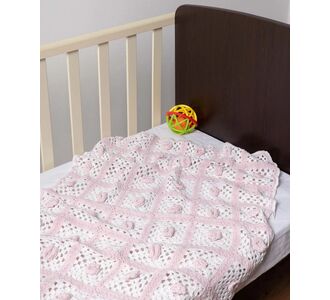 bebe κουβερτάκι (100cm x 150cm ) πλεκτό ροζ/λευκό 6978000000976 Array |  Βρεφικά Παπλώματα στο espiti