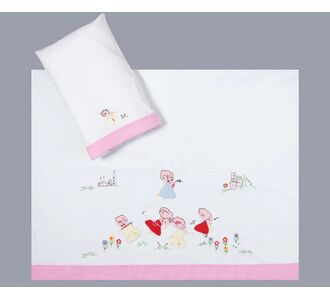 bebe σεντόνι (85cm x 135cm + 26cm x 40cm) ροζ 6978000000986 Array |  Βρεφικά Σεντόνια στο espiti