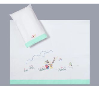 bebe σεντόνι (85cm x 135cm + 26cm x 40cm) πράσινο 6978000000988 Array |  Βρεφικά Σεντόνια στο espiti