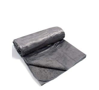 κουβέρτα velvet fleece με sherpa (170cm x 220cm) γκρί 6978000001049 SilkFashion |  Κουβέρτες fleece Υπέρδιπλες στο espiti