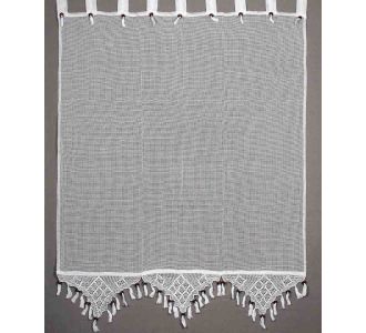 κουρτίνα 2003/1 (120cm x 150cm) λευκή με τιράντα 6978000001235 SilkFashion |  Ετοιμες κουρτίνες με σχέδιο στο espiti