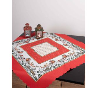 χριστουγεννιάτικο καρέ (90cm x 90cm) λευκός ’ι Βασίλης 6978000001298 SilkFashion |  Χριστουγεννιάτικα Τραπεζομάντηλα  στο espiti