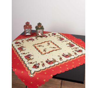 χριστουγεννιάτικο καρέ (90cm x 90cm) τάρανδος 6978000001302 SilkFashion |  Χριστουγεννιάτικα Τραπεζομάντηλα  στο espiti