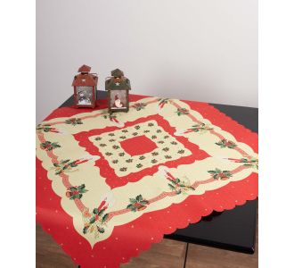 χριστουγεννιάτικο καρέ (90cm x 90cm) κερί 6978000001306 SilkFashion |  Χριστουγεννιάτικα Τραπεζομάντηλα  στο espiti