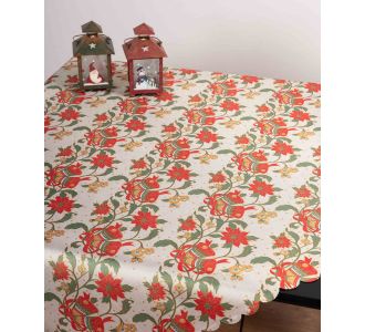 χριστουγεννιάτικο καρέ (90cm x 90cm) 326 ivory καμπάνες 6978000001310 SilkFashion |  Χριστουγεννιάτικα Τραπεζομάντηλα  στο espiti