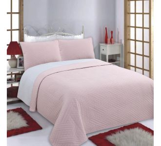 ΚΟΥΒΕΡΛΙ σετ (240cm x 260cm + 2 x 50cm x 70cm) DIAMOND pink/grey 5206978073540 SilkFashion |  Κουβερλί Υπέρδιπλα στο espiti