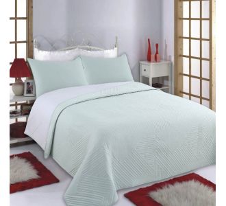 ΚΟΥΒΕΡΛΙ σετ (160cm x 220cm + 1 x 50cm x 70cm) LINES mint/grey 5206978073595 SilkFashion |  Κουβερλί Υπέρδιπλα στο espiti