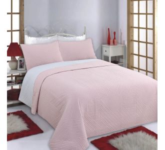 ΚΟΥΒΕΡΛΙ σετ (220cm x 240cm + 2 x 50cm x 70cm) LINES pink/grey 5206978073663 SilkFashion |  Κουβερλί Υπέρδιπλα στο espiti