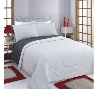 ΚΟΥΒΕΡΛΙ σετ (240cm x 260cm + 2 x 50cm x 70cm) LINES γκρί/ανθρακί 5206978073755 SilkFashion |  Κουβερλί Υπέρδιπλα στο espiti