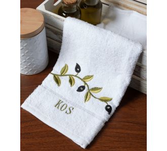 Πετσέτα Προσώπου ( 50cm x 100cm ) Λευκό με Κλαδί ΚΩΣ 5206978161056 SilkFashion |  Πετσέτες Κουζίνας στο espiti