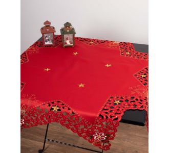 χριστουγεννιάτικο τραπεζοκαρέ (140cm x 140cm)  8213 star 6978000001408 SilkFashion |  Χριστουγεννιάτικα Τραπεζομάντηλα  στο espiti