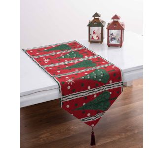 χριστουγεννιάτικη τραβέρσα (45cm x 170cm) xmastree 6978000001429 SilkFashion |  Χριστουγεννιάτικα Τραπεζομάντηλα  στο espiti