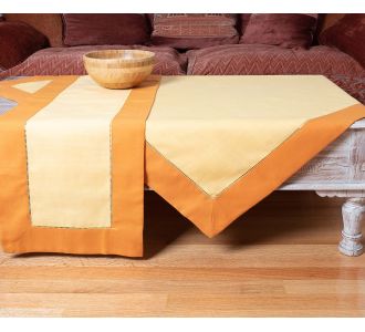 ροτόντα (180cm rd)  bg17 πορτοκαλί/κίτρινο 6978000001525 SilkFashion |  Τραπεζομάντηλα στο espiti