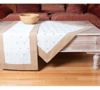 τραβέρσα ( 45cm x 170cm) spot μπεζ 6978000001641 SilkFashion |  Τραπεζομάντηλα στο espiti