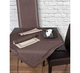 καρέ (90cm x 90cm) bg18 καφέ/μπεζ 6978000001748 SilkFashion |  Τραπεζομάντηλα στο espiti