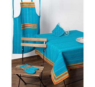 τραπεζοκαρέ (140cm x 140cm) moda ριγέ σιέλ 6978000001772 SilkFashion |  Τραπεζομάντηλα στο espiti