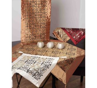 Σετ 4 τεμαχίων ((90cm x 90cm 40cm x 110cm 2x40cm x 40cm ) 6309 χρυσό 6978000001813 SilkFashion |  Καρέ στο espiti