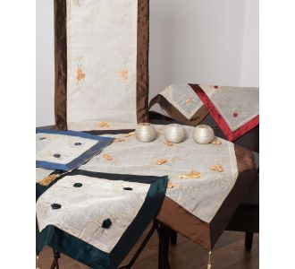 Σετ 4 τεμαχίων ((90cm x 90cm 40cm x 110cm 2x40cm x 40cm ) 203 καφέ 6978000001821 SilkFashion |  Καρέ στο espiti