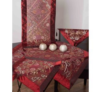 Σετ 4 τεμαχίων ((90cm x 90cm 40cm x 110cm 2x40cm x 40cm ) 6110 κόκκινο 6978000001830 SilkFashion |  Καρέ στο espiti