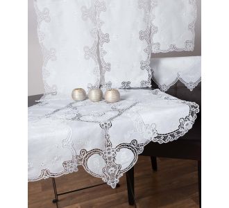 Πετσετάκι (45cm x 45cm) με δαντέλα Βρυξελλών 501 λευκό 6978000001862 SilkFashion |  Τραπεζομάντηλα στο espiti