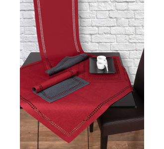 τραβέρσα (40cm x 120cm)  bg18 κόκκινη/ανθρακί 5206978154232 SilkFashion |  Τραπεζομάντηλα στο espiti