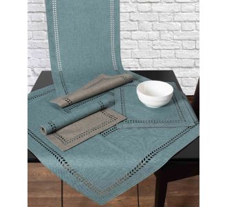 τραβέρσα (45cm x 170cm)  bg18 πετρόλ/γκρι 5206978154270 SilkFashion |  Τραπεζομάντηλα στο espiti