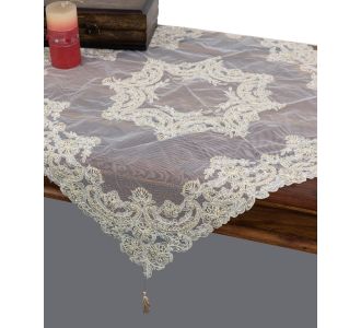 τραβέρσα  (40cm X 110cm) YL135-128A λευκό 5206978155994 SilkFashion |  Τραπεζομάντηλα στο espiti